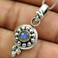 Natural Labradorite Gemstone 925 Sterling Silver Pendant Vintage For Girls B64