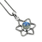 Crown Chakra Natural Rainbow Moonstone 925 Solid Silver Flower Birthday Pendant
