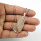 Natural Rose Quartz Gemstone Pendant Rough Stone 925 Sterling Silver Jewelry M9