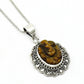 Birthday Gift 925 Silver Natural Tiger Eye Gemstone Pendant Ganesha E29