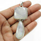 Solid Silver Rainbow Moonstone Stone Anniversary Bohemian Friend Gift Pendant