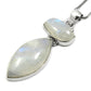 Solid Silver Rainbow Moonstone Gemstone Anniversary Daughter Boho Bezel Pendant
