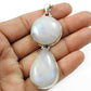 925 Sterling Silver Crown Chakra Natural Rainbow Moonstone Bezel Boho Pendant