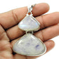 Natural Rainbow Moonstone Gemstone Pendant Tribal 925 Sterling Silver P70