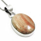 Solid Silver Oval Natural Rhodochrosite Wife Art Deco Boho Ethnic Trendy Pendant