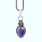 Natural Amethyst 925 Sterling Silver Bezel Bohemian Mother Engagement Pendant