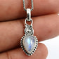 Natural Rainbow Moonstone Gemstone Pendant Bohemian 925 Silver For Women B30