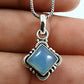 Natural Chalcedony Gemstone Pendant Vintage 925 Sterling Silver For Girls D30