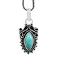 Natural Turquoise Gemstone 925 Sterling Silver Pendant Boho For Girls E30