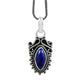 Natural Lapis Lazuli Gemstone Pendant Ethnic 925 Sterling Silver Jewelry Z87