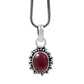 Birthday Gift 925 Sterling Silver Natural Garnet Gemstone Pendant Vintage N88
