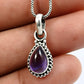 Birthday Gift Natural Amethyst Pendant Vintage 925 Sterling Silver H89