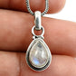 Natural Rainbow Moonstone Gemstone Pendant Bohemian 925 Silver For Women V89