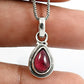 Birthday Gift 925 Sterling Silver Natural Garnet Gemstone Pendant Tribal Y89