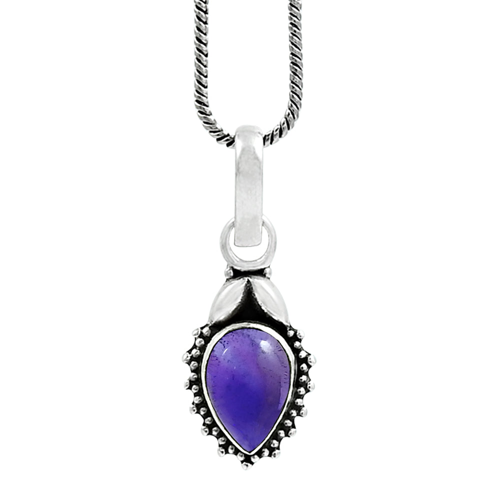 Sisters Day Deal 925 Sterling Silver February Natural Amethyst Vintage Pendant
