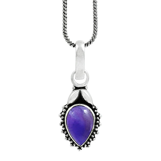 Sisters Day Deal 925 Sterling Silver February Natural Amethyst Vintage Pendant