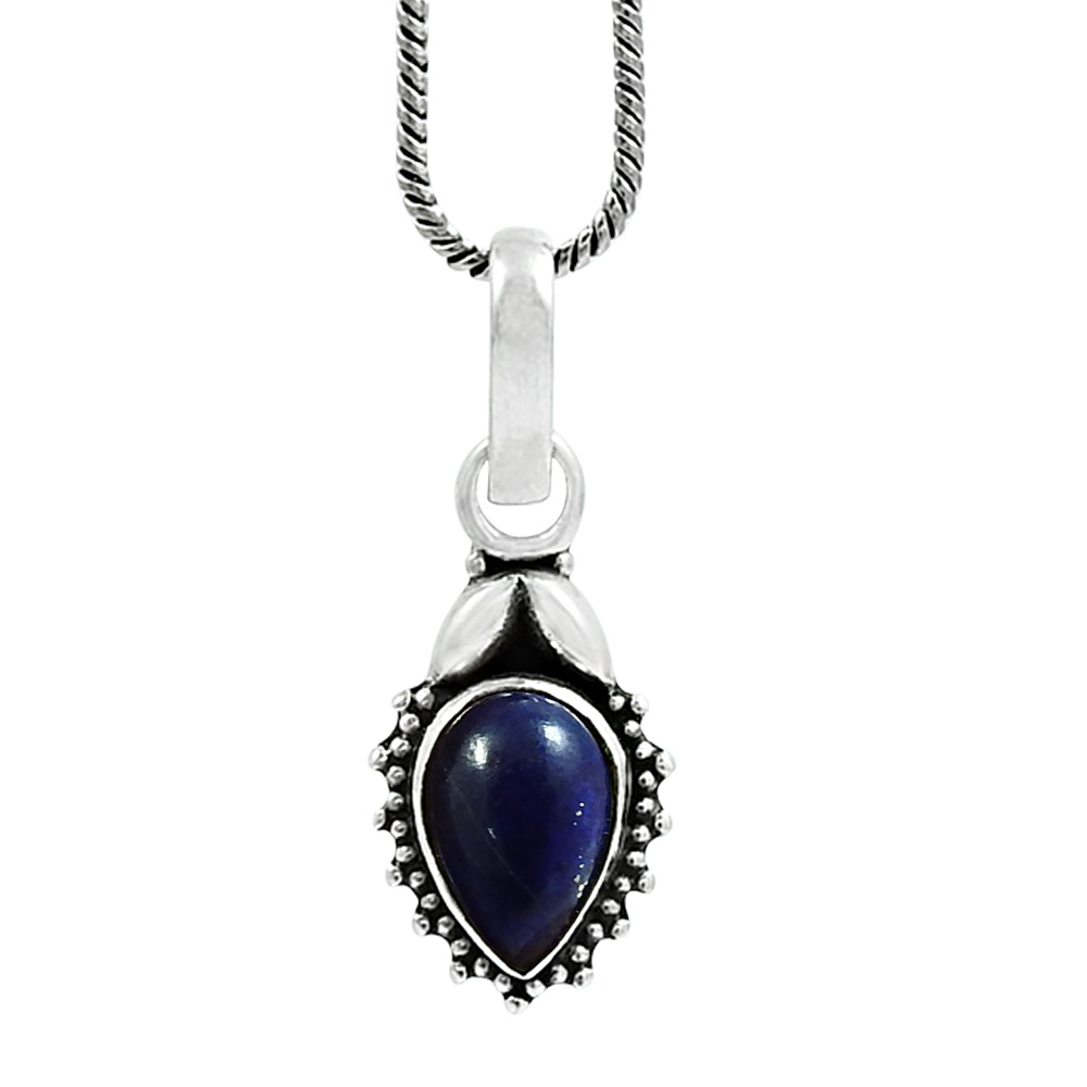 Birthday Gift Lapis Lazuli Gemstone Charm Pendant 925 Sterling Silver Sk1