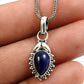 Birthday Gift Lapis Lazuli Gemstone Charm Pendant 925 Sterling Silver Sk1