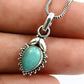 Natural Turquoise 925 Sterling Silver Engagement Art Deco Bezel Tribal Pendant