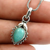 Natural Turquoise 925 Sterling Silver Engagement Art Deco Bezel Tribal Pendant