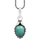 Natural Turquoise 925 Sterling Silver Engagement Art Deco Bezel Tribal Pendant