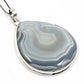 Natural Striped Onyx Gemstone Pendant Vintage 925 Sterling Silver Jewelry C31