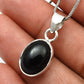 Natural Black Onyx Gemstone Jewelry 925 Sterling Silver Pendant Tribal For Women E31