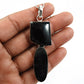 Birthday Gift Natural Black Tourmaline Pendant Healing 925 Silver D40
