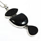 Heart Natural Black Tourmaline Sterling Silver Healing Power Anniversary Pendant