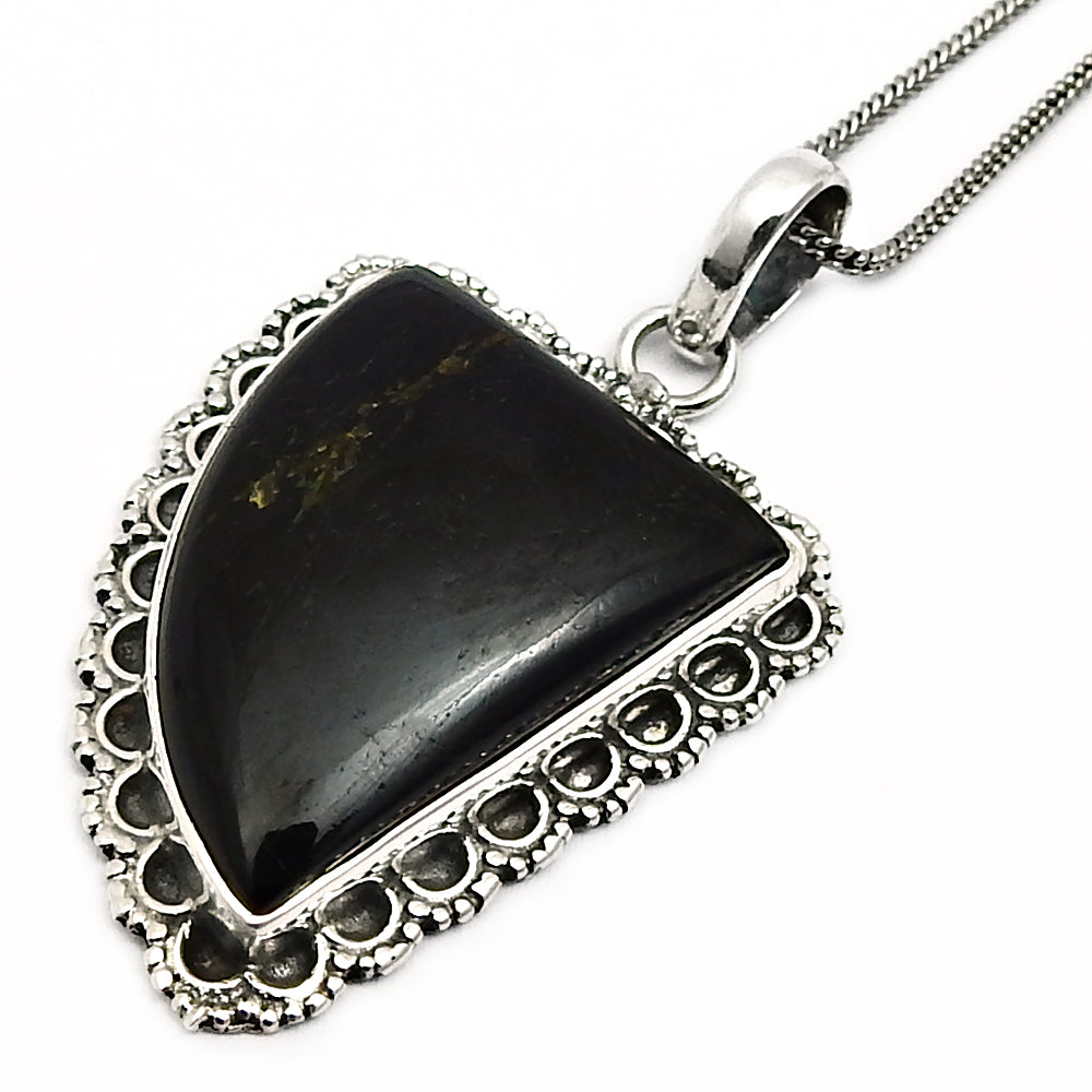 Birthday Gift Pendant Tribal 925 Silver Natural Tourmaline Gemstone S47