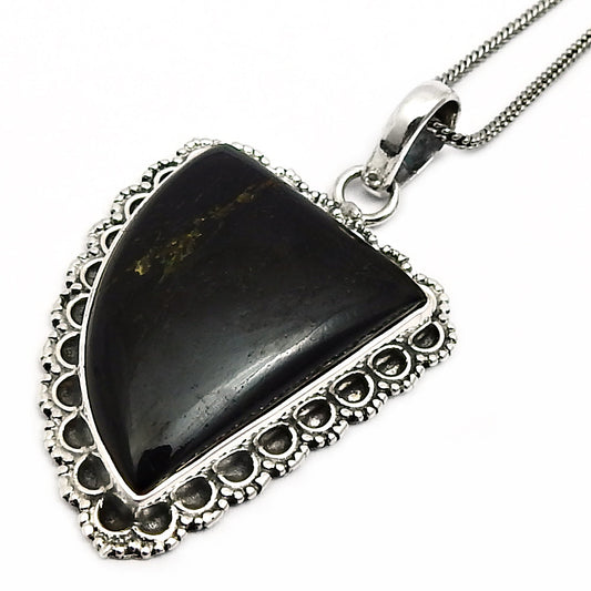 Birthday Gift Pendant Tribal 925 Silver Natural Tourmaline Gemstone S47