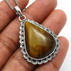 Birthday Gift Natural Tiger Eye Pendant Boho 925 Sterling Silver W10