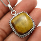 Anniversary Gift For Her Natural Tiger Eye Pendant Ethnic 925 Silver W47