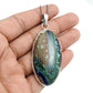 Birthday Gift 925 Sterling Silver Natural Azurite Malachite Stone Pendant J8