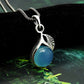 Natural Blue Chalcedony Gemstone 925 Sterling Silver Handmade Leaf Pendant Gift