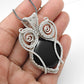 Natural Black Onyx 925 Sterling Silver Wire Wrapped Pendant