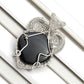 Natural Black Onyx 925 Sterling Silver Wire Wrapped Pendant