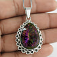 Birthday Gift 925 Silver Natural Mystic Topaz Gemstone Pendant Jewelry A13