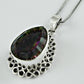 Birthday Gift 925 Silver Natural Mystic Topaz Gemstone Pendant Jewelry A13