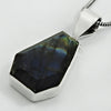 Natural Labradorite Gemstone 925 Sterling Silver Pendant Coffin For Women Y14