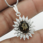 Natural Smoky Quartz Gemstone 925 Silver Pendant Rhodium Plated For Girls Z14