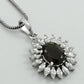 Natural Smoky Quartz Gemstone 925 Silver Pendant Rhodium Plated For Girls Z14