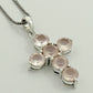 Heart Chakra Round Natural Rose Quartz 925 Sterling Silver Cross Bezel Pendant