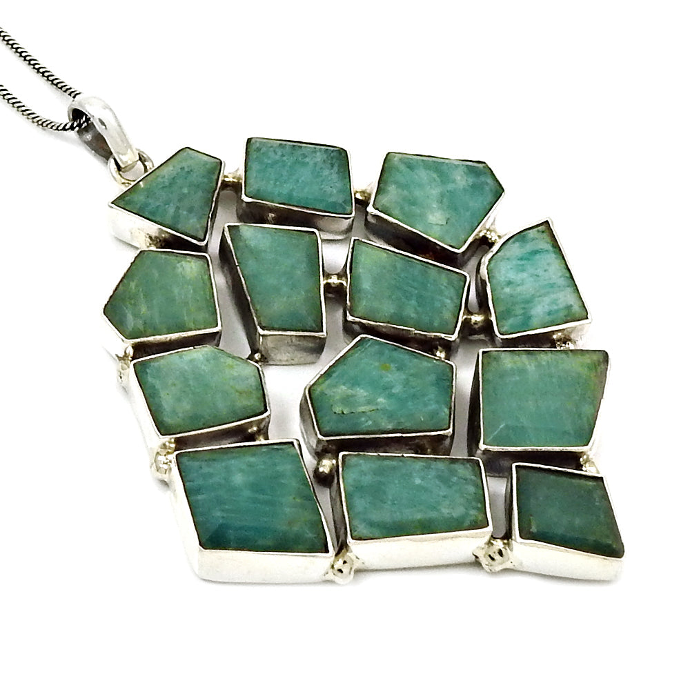 Natural Aquamarine Gemstone 925 Sterling Silver Pendant Bohemian For Girls C15