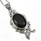 August Birth Natural Black Onyx Sisters Day Ethnic Artisan Pendant 925 Sterling Silver