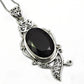 August Birth Natural Black Onyx Sisters Day Ethnic Artisan Pendant 925 Sterling Silver