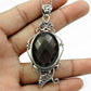 Natural Smoky Quartz Gemstone Pendant Antique Look 925 Silver For Women M15