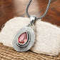 Pear Garnet Gemstone Solid Silver Daughter Bezel Engagement Boho Pendant Jewelry