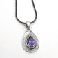 Pear February Amethyst Gemstone 925 Solid Silver Birthday Mother Bezel Pendant