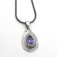 Pear February Amethyst Gemstone 925 Solid Silver Birthday Mother Bezel Pendant